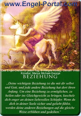 Engel Tageskarte Beziehung