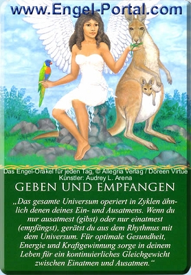 Engel Tageskarte Geben und Empfangen